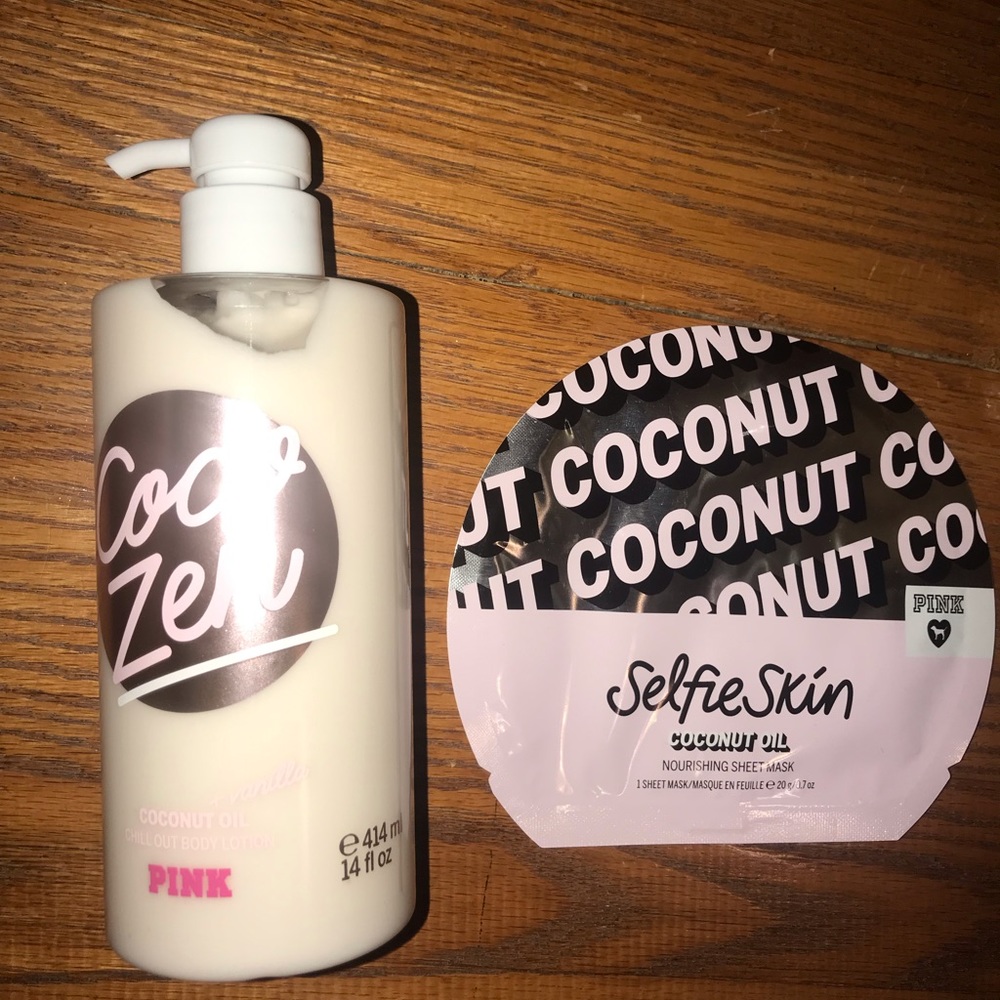 Coco zen and vanilla body lotion and mask